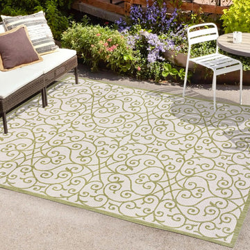 Madrid Vintage Filigree Textured Weave Indoor/outdoor Area Rug